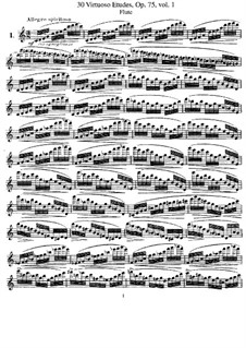 Тридцать виртуозных этюдов для флейты, Op.75: Книга I by Эрнест Кёлер