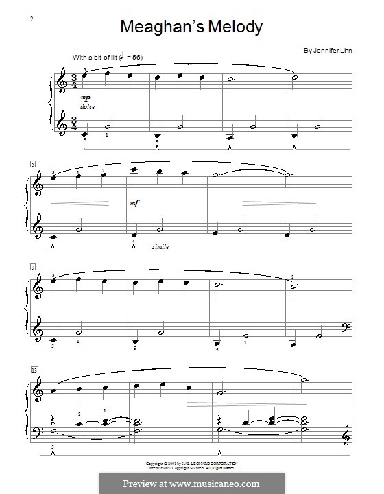 Meaghan's Melody: Для фортепиано by Jennifer Linn