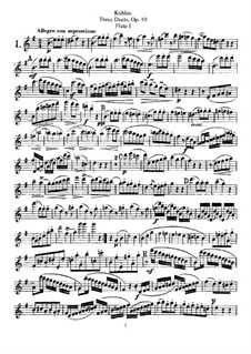 Три дуэта для двух флейт, Op.10: Партии by Фридрих Кулау
