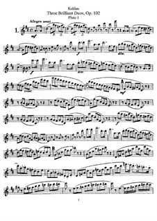 Три блестящих дуэта для двух флейт, Op.102: Партии by Фридрих Кулау
