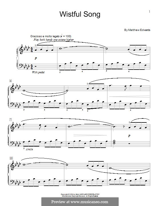 Wistful Song: Для фортепиано by Matthew Edwards