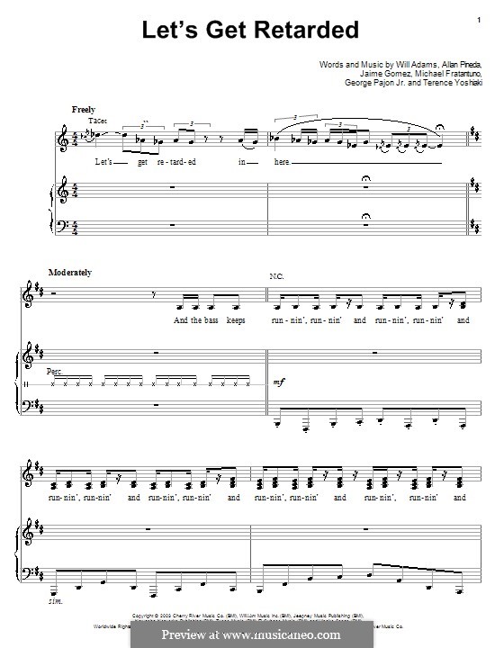 Let's Get Retarded (The Black Eyed Peas): Для голоса и фортепиано (или гитары) by apl.de.ap, Jaime Gomez, will.i.am