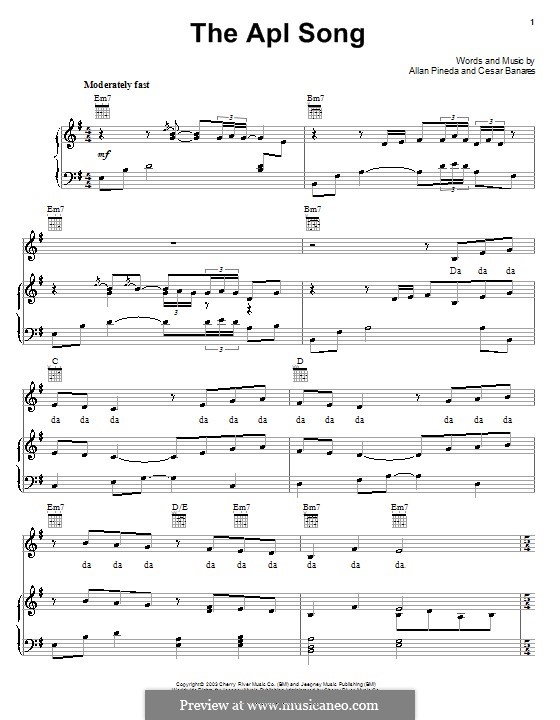 The Apl Song (The Black Eyed Peas): Для голоса и фортепиано (или гитары) by apl.de.ap, Ceasar Banares