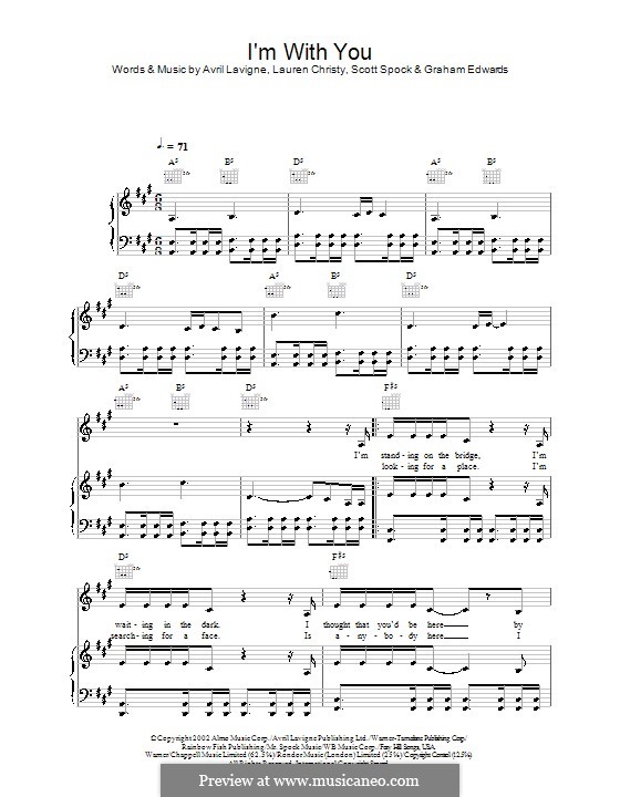 I'm with You: Для голоса и фортепиано (или гитары) by Avril Lavigne, Graham Edwards, Lauren Christy, Scott Spock