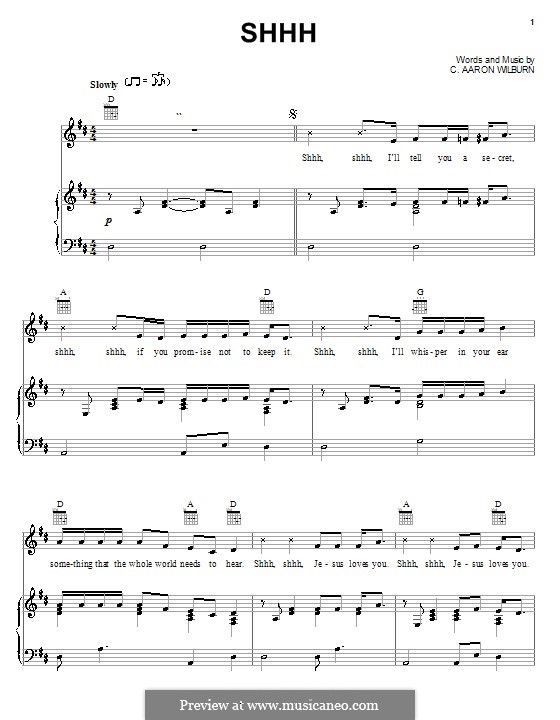 Shhh: Для голоса и фортепиано (или гитары) by C. Aaron Wilburn