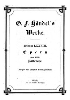 Партенопа, HWV 27: Партитура by Георг Фридрих Гендель