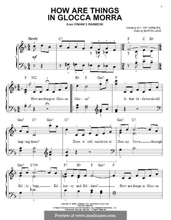 How are Things in Glocca Morra: Для фортепиано (легкий уровень) by Burton Lane