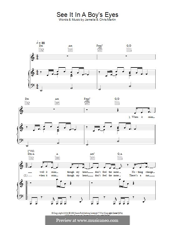 See It in a Boy's Eyes: Для голоса и фортепиано (или гитары) by Chris Martin, Jamelia