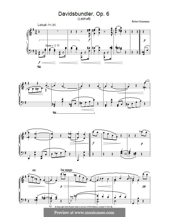 Танцы давидсбюндлеров, Op.6: No.1 by Роберт Шуман