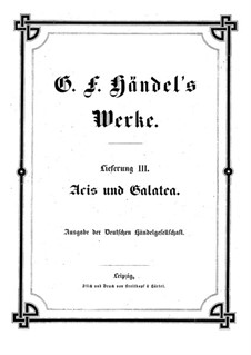 Асис и Галатея, HWV 49: Партитура by Георг Фридрих Гендель
