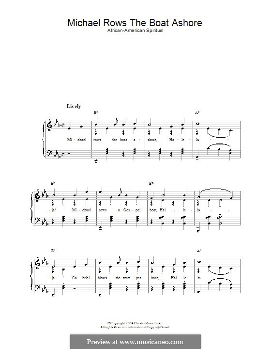 Michael Row the Boat Ashore: Для голоса и фортепиано by folklore