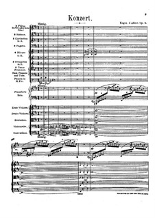 Концерт для фортепиано с оркестром No.1 си минор, Op.2: Партитура by Эжен д'Альбер
