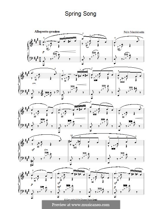 Песни без слов, Op.62: No.6 Весенняя песня by Феликс Мендельсон-Бартольди