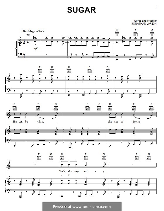 Sugar: Для голоса и фортепиано (или гитары) by Jonathan Larson