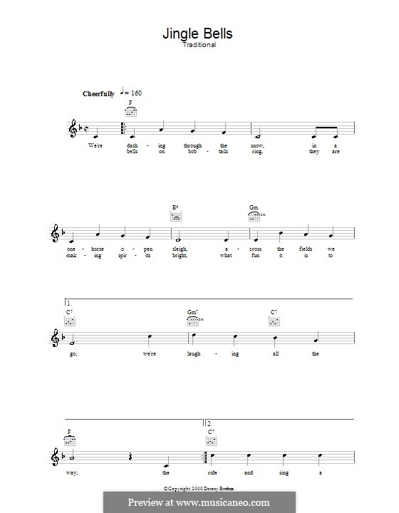 Vocal version: Мелодия, текст и аккорды by James Lord Pierpont