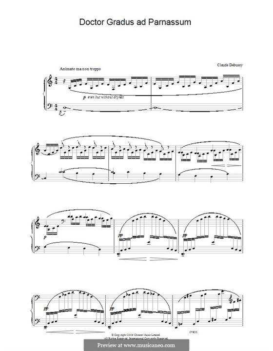 No.1 Doctor Gradus ad Parnassum: For piano (high quality sheet music) by Клод Дебюсси