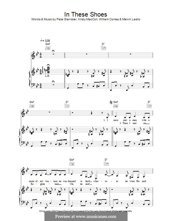 In These Shoes (Kirsty MacColl): Для голоса и фортепиано (или гитары) by Pete Glenister, William Correa